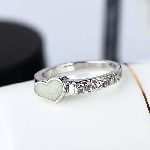 Glow In the Dark Heart Best Friend Ring