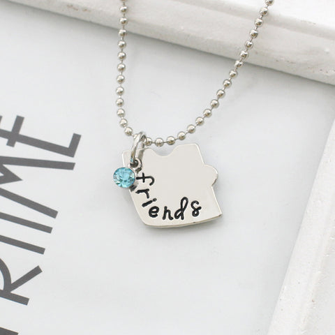 Puzzle Heart Best Friend Forever Engraved Necklace