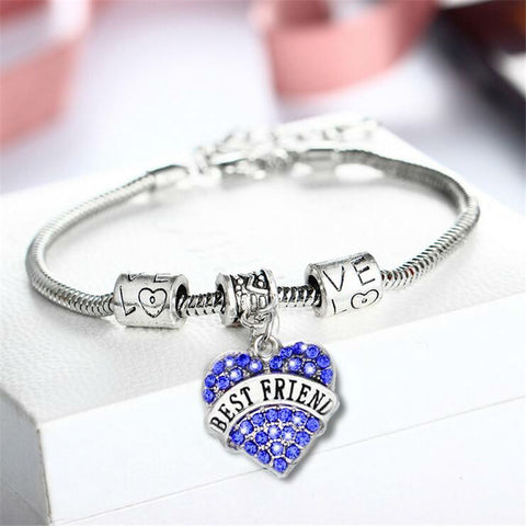 Lo Ve Beads Engraved Best Friend Charm Bracelet