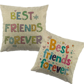 Best Friends Forever Printed Throw Pillow Case