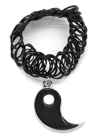 Tattoo Black Yin Yang Friendship Choker Necklace