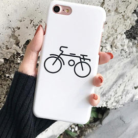 Black and White Bicycle Frosted Phone Case