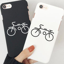 Black and White Bicycle Frosted Phone Case