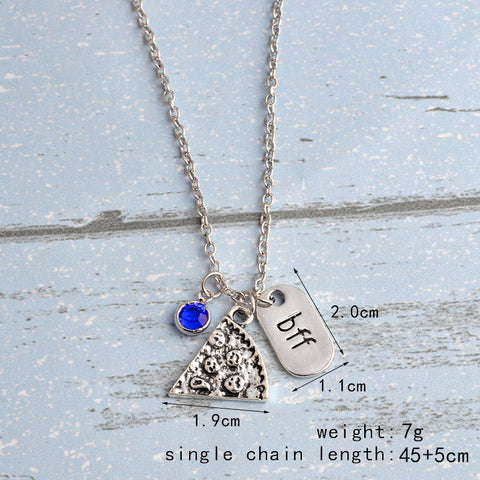 BFF Pizza Friendship Pendant Necklaces