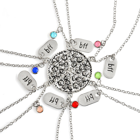 BFF Pizza Friendship Pendant Necklaces