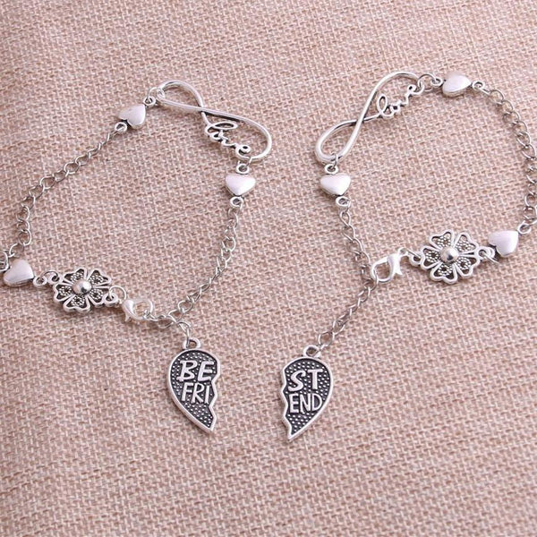 Silver Infinity Love Best Friend Charms Bracelet