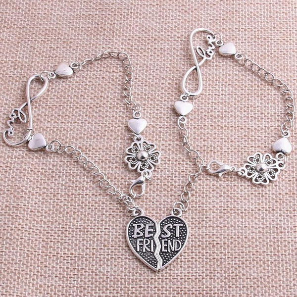 Silver Infinity Love Best Friend Charms Bracelet