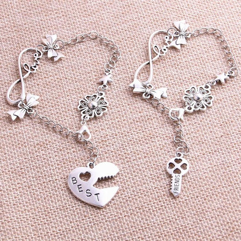 Silver Infinity Love Best Friend Charms Bracelet