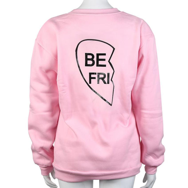 Pink Broken Letter Best Friend Sweatshirt