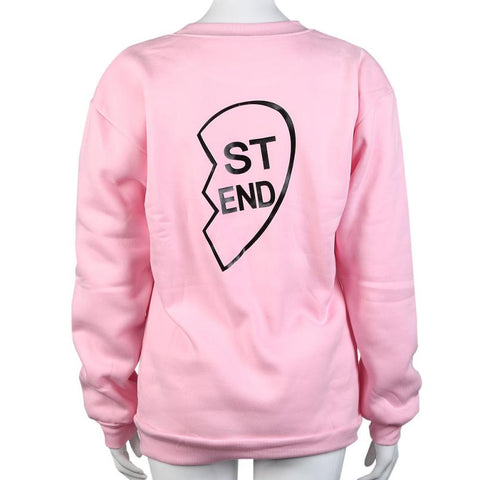 Pink Broken Letter Best Friend Sweatshirt